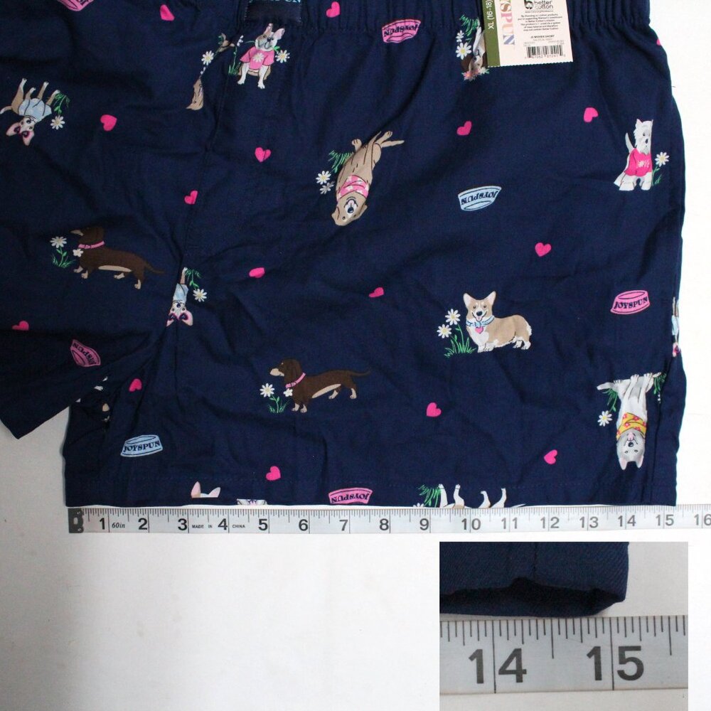 NWT XL 16-18 Women's Joyspun Woven Nautical Navy Sleep Short With Pockets - Picture 9 of 11